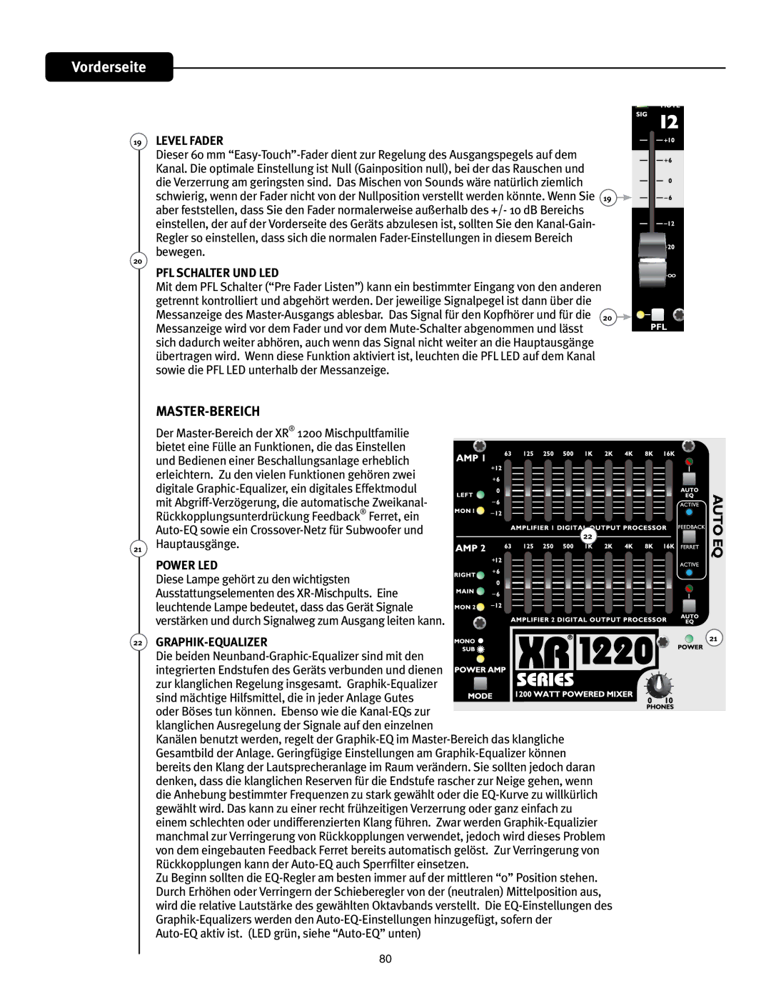 Peavey XR 1212 manual  -&7&-%&3, 4$-5&36/%-&%, BVQUBVTHjOHF, LMBOHMJDIFOVTSFHFMVOHEFS4JHOBMFBVGEFOFJOFMOFO 