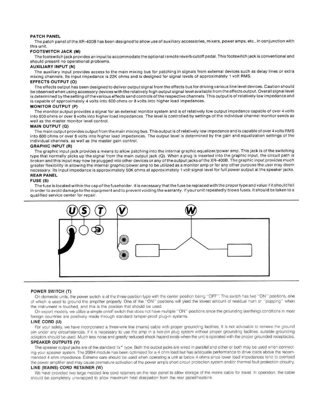 Peavey XR 400B manual 