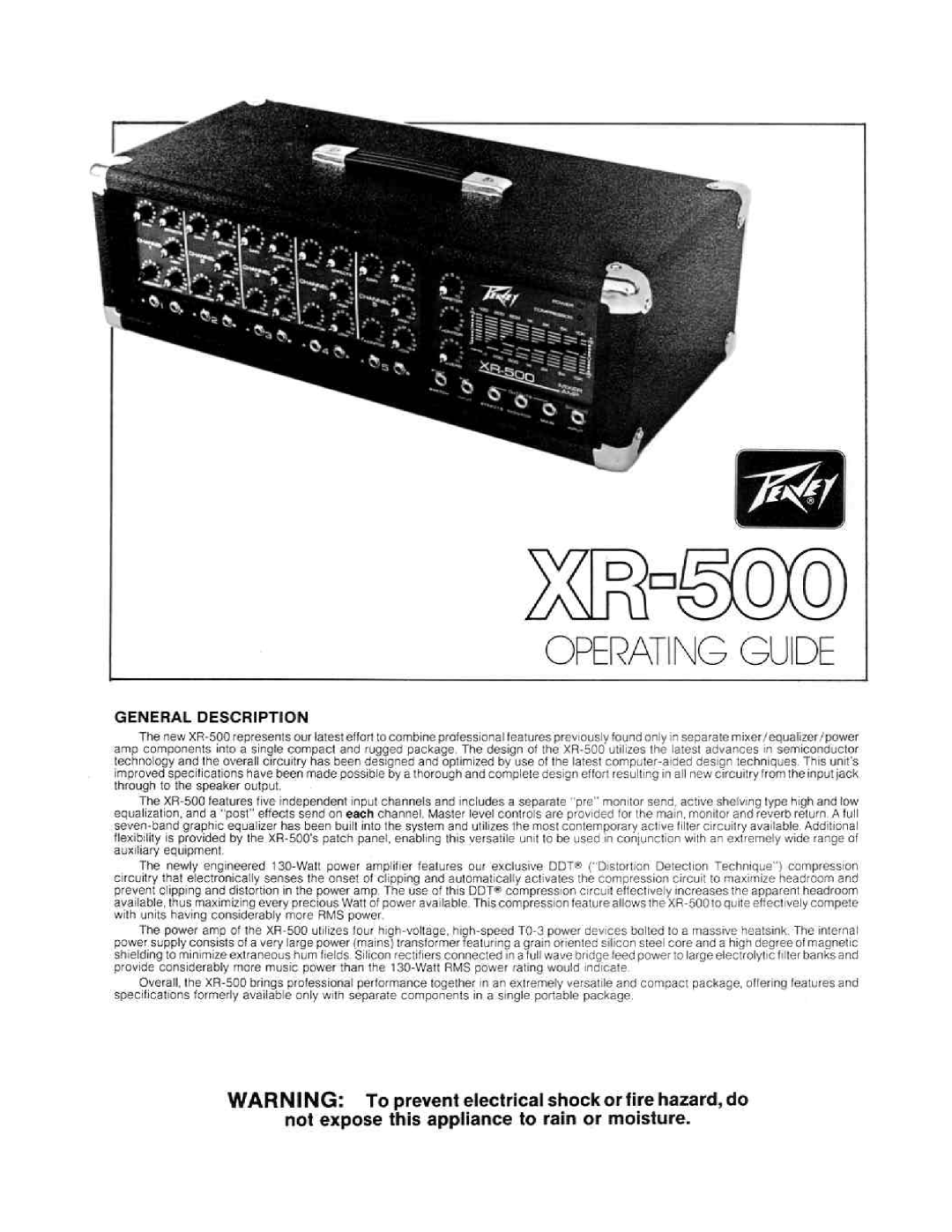 Peavey XR-500 manual 