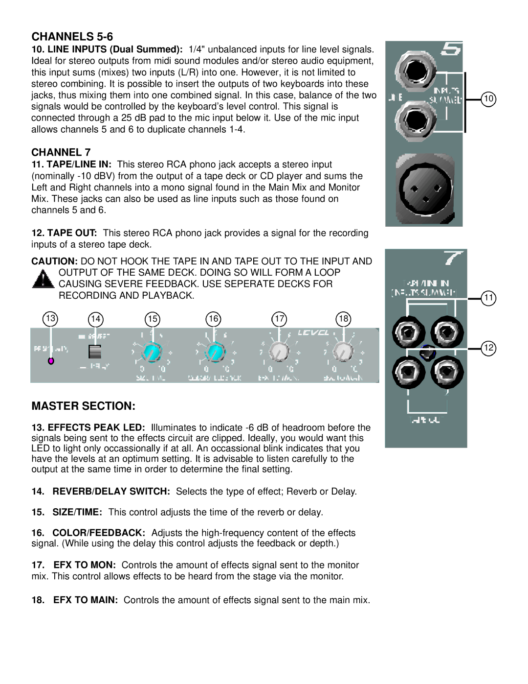 Peavey XR 600F owner manual Master Section, Channel 