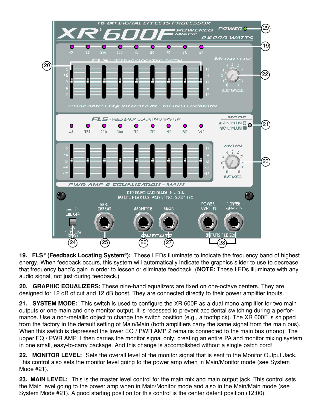 Peavey XR 600F owner manual 