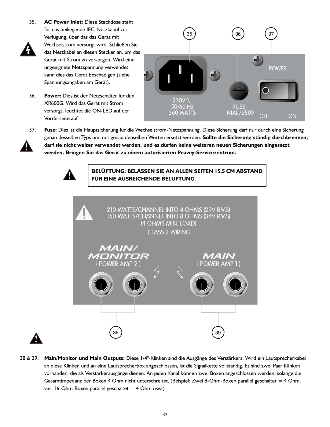 Peavey XR 600G operation manual 