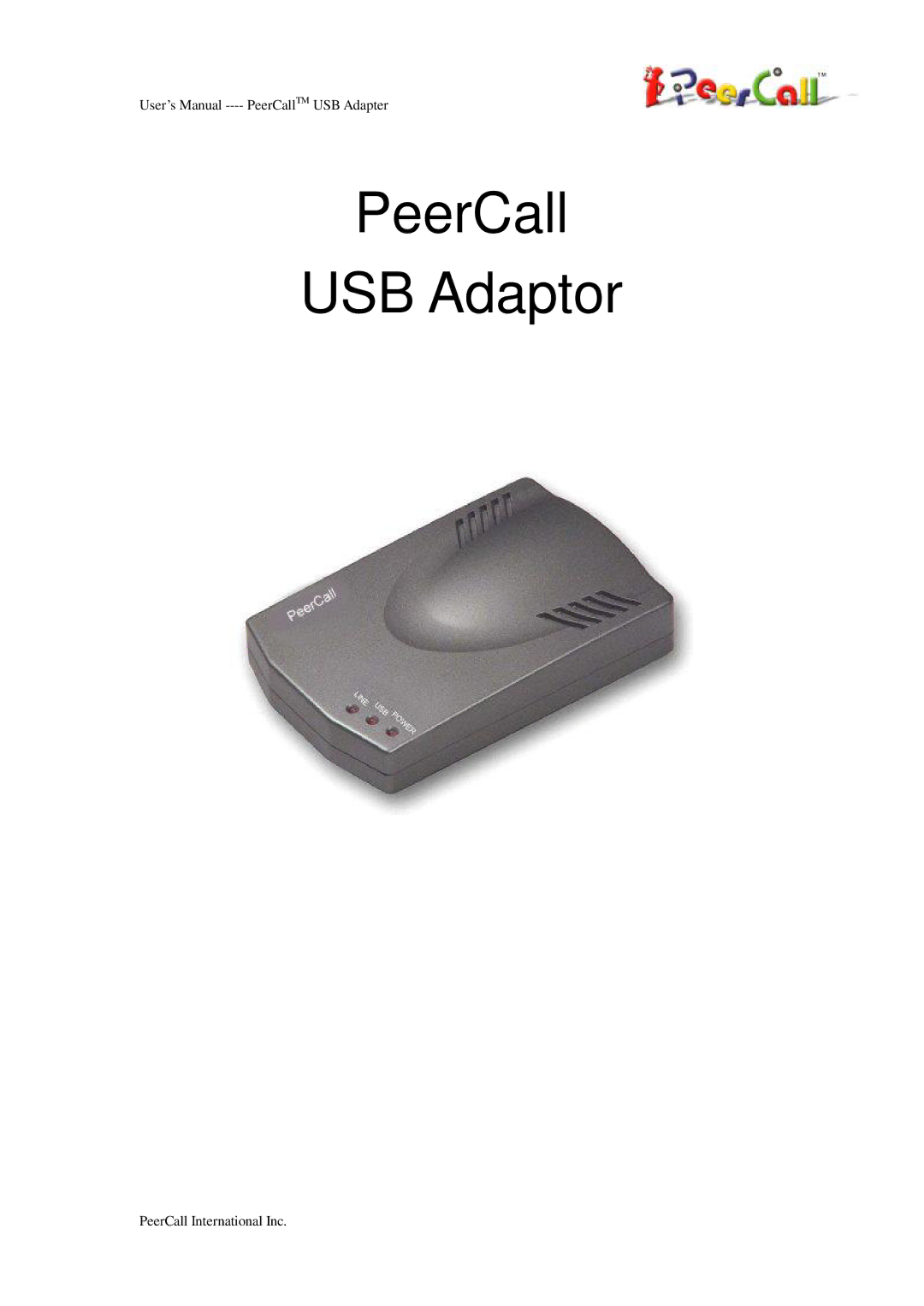 PeerCall manual PeerCall USB Adaptor 