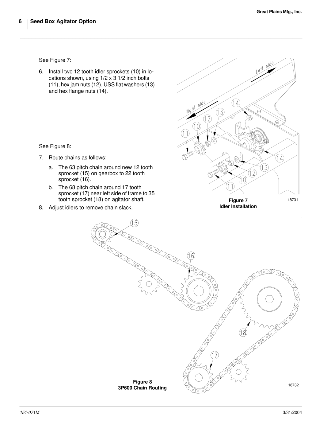 Peerless Industries 3P605NT, 151-071M installation instructions 3P600 Chain Routing 