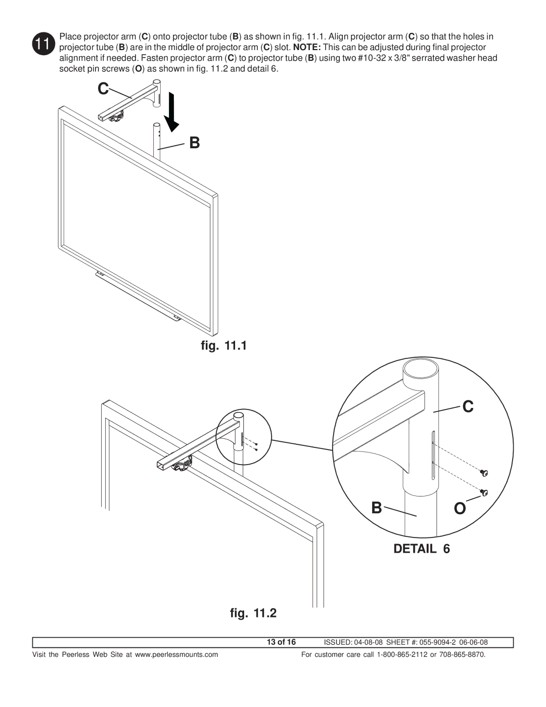 Peerless Industries A100IWBMOUNT manual Detail 