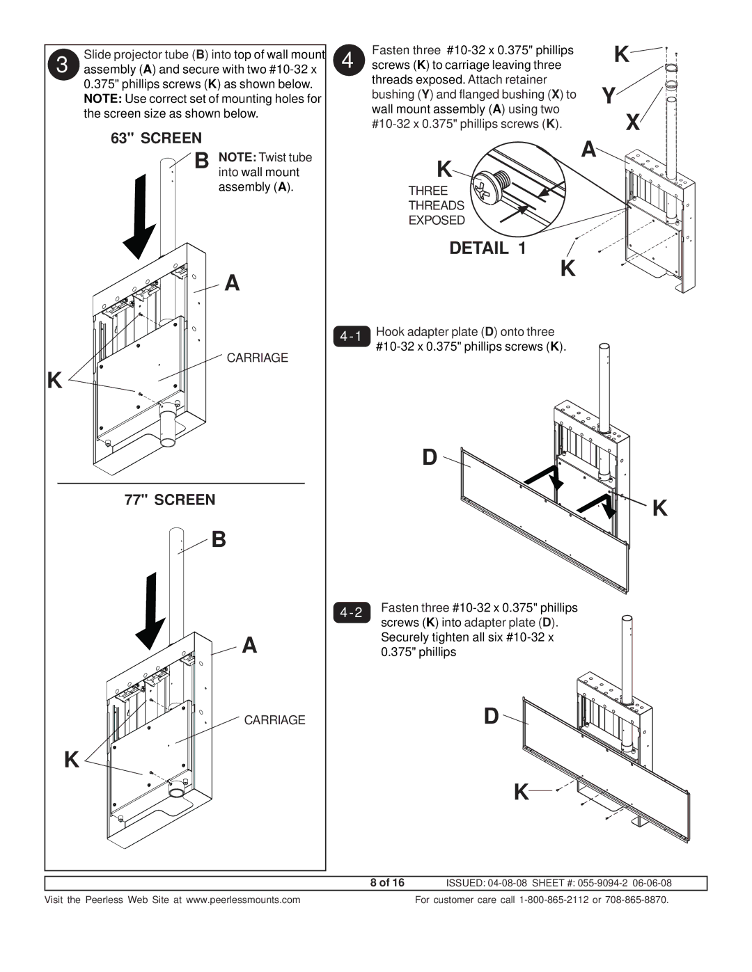 Peerless Industries A100IWBMOUNT manual Detail 