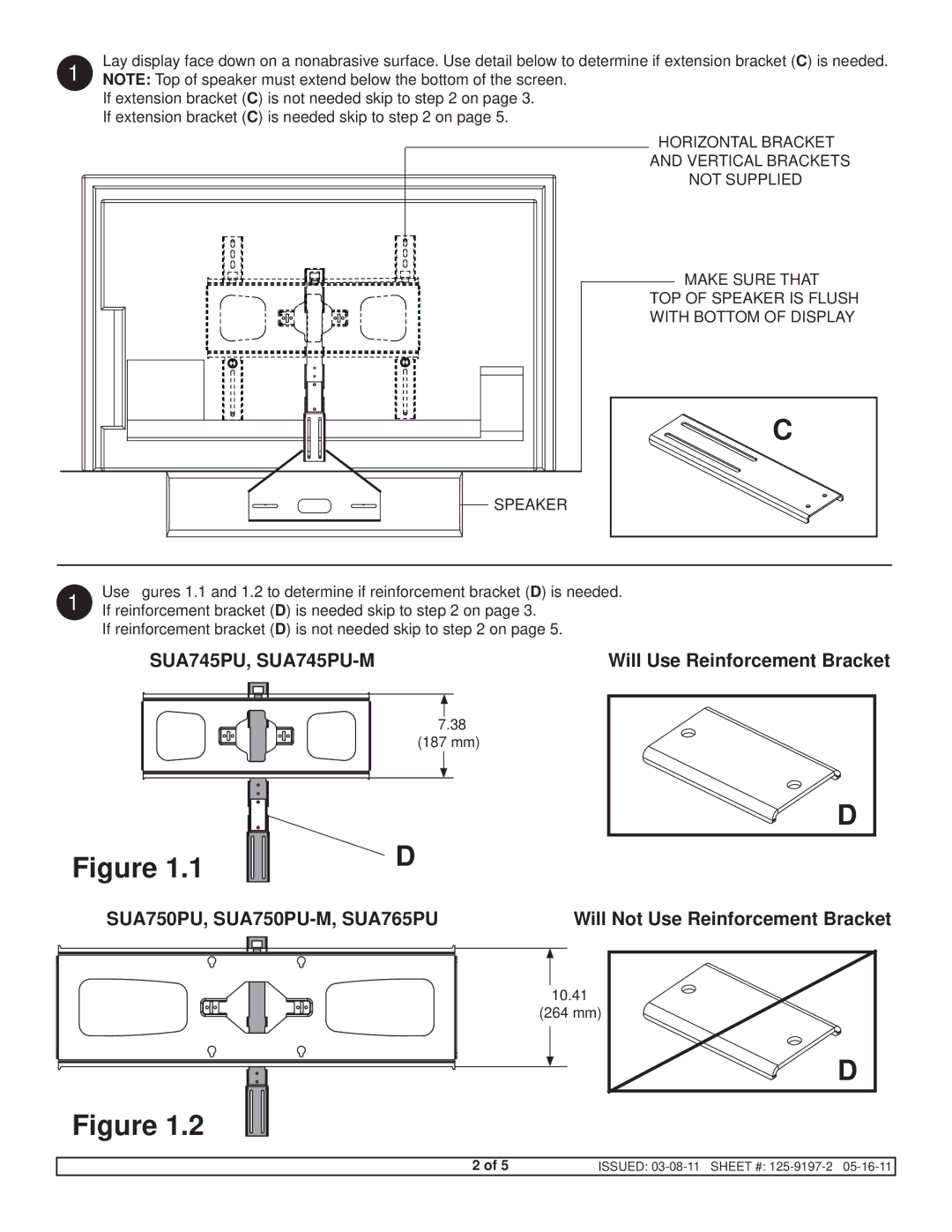 Peerless Industries ACC-SB-M manual Speaker 