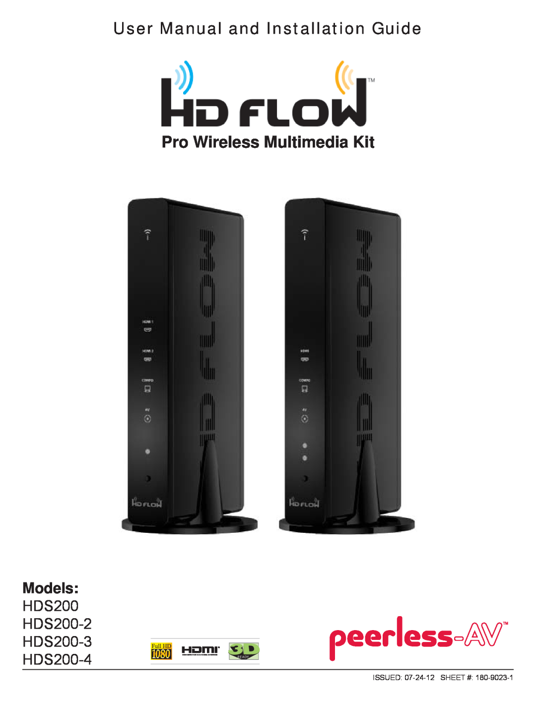 Peerless Industries HDS200 user manual Models, User Manual and Installation Guide Pro Wireless Multimedia Kit, R E Ady 