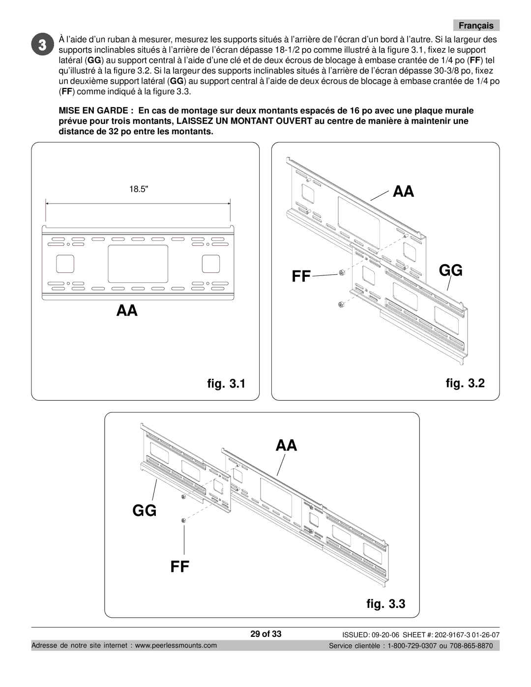 Peerless Industries ONE-TP-S, RTONES manual Ffgg 