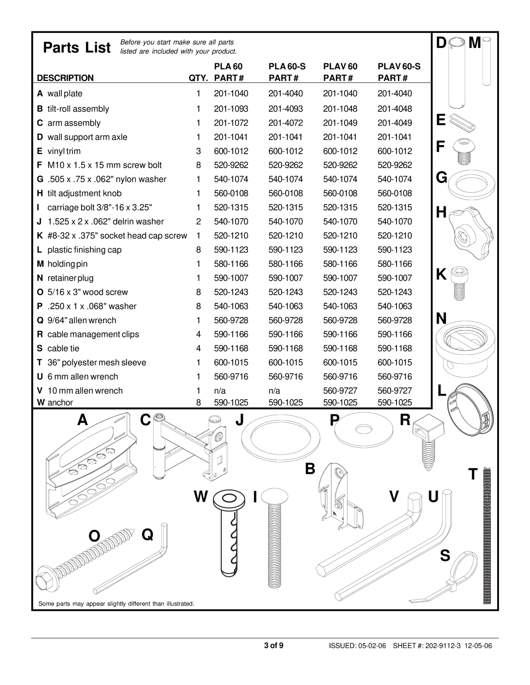 Peerless Industries PLA 60-S, PLAV 60-S manual Jp R Iv U 