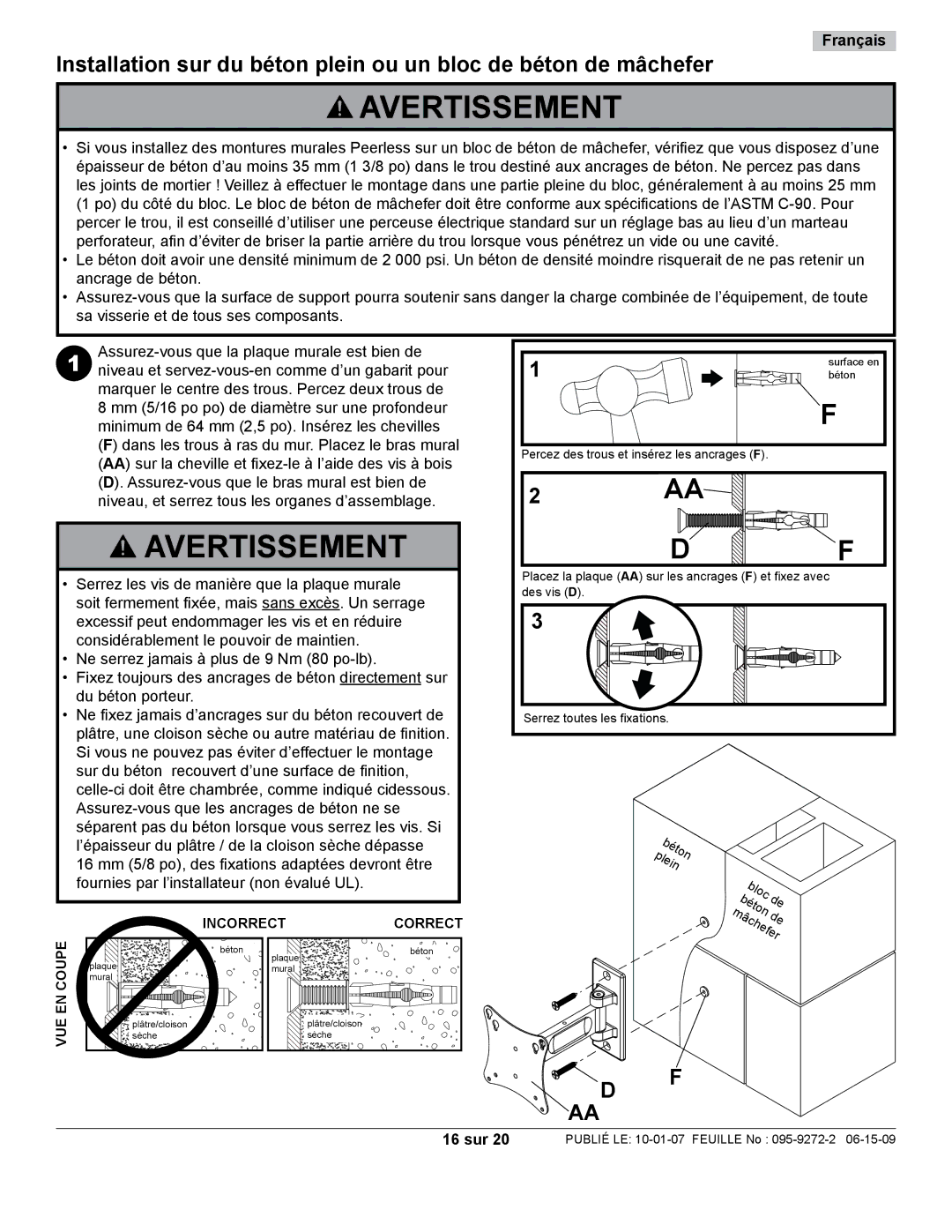 Peerless Industries PP730-S manual 16 sur, Vue 