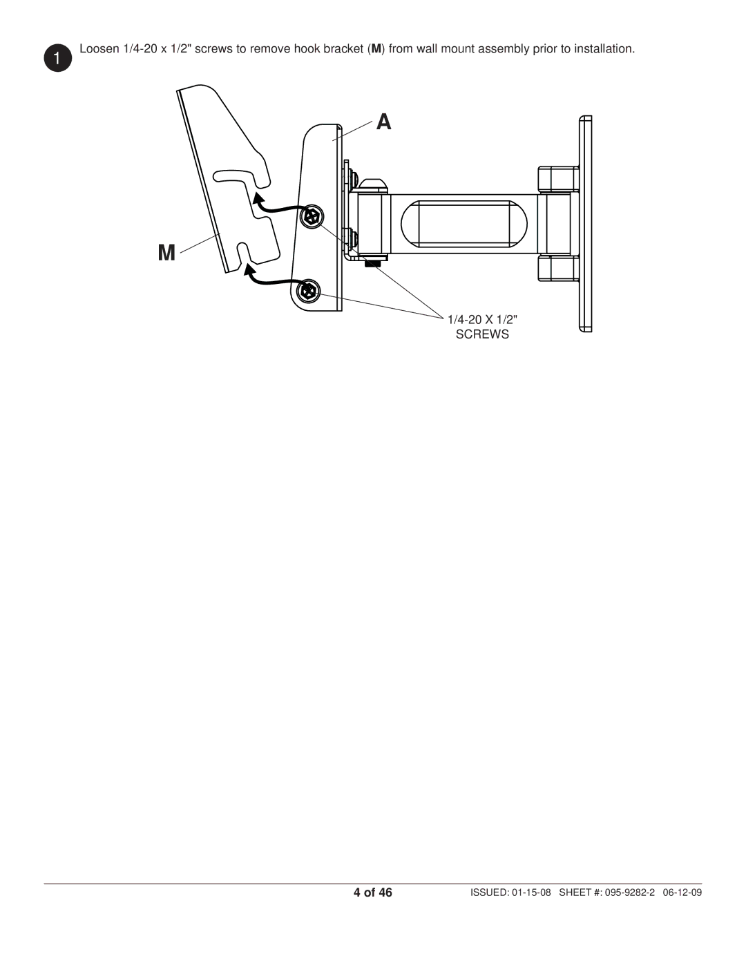 Peerless Industries PP740-S manual Screws 