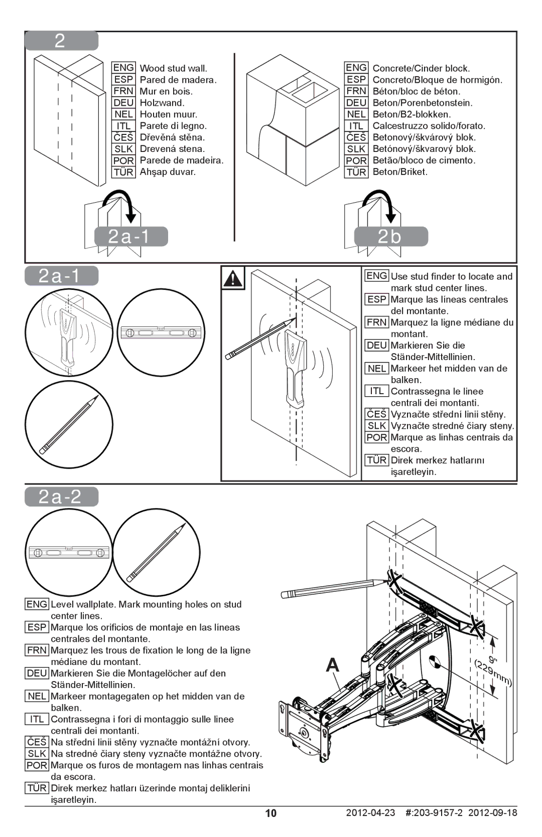 Peerless Industries SA763PU, SA761PU manual 2a-1 