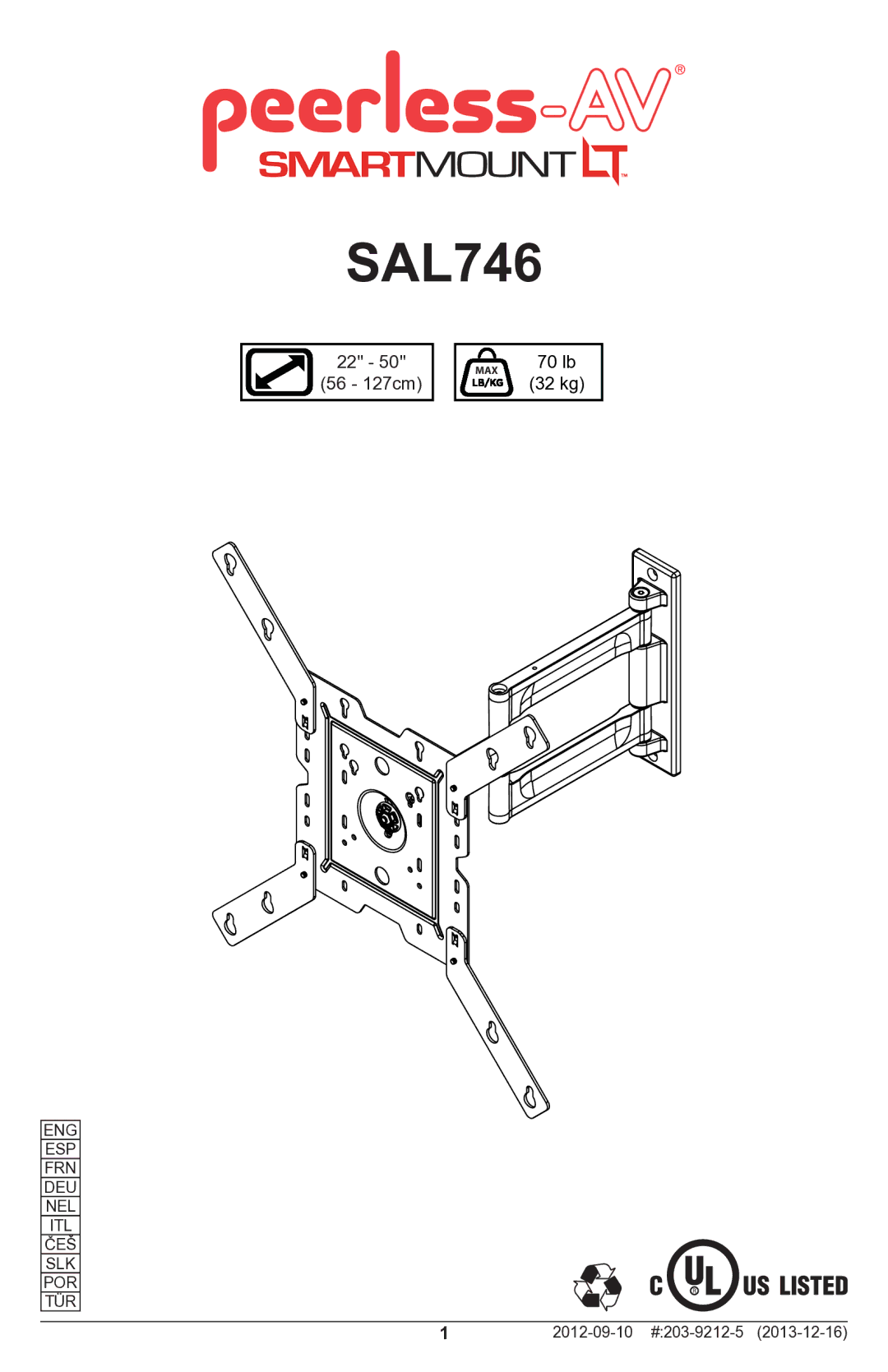 Peerless Industries SAL746 manual 