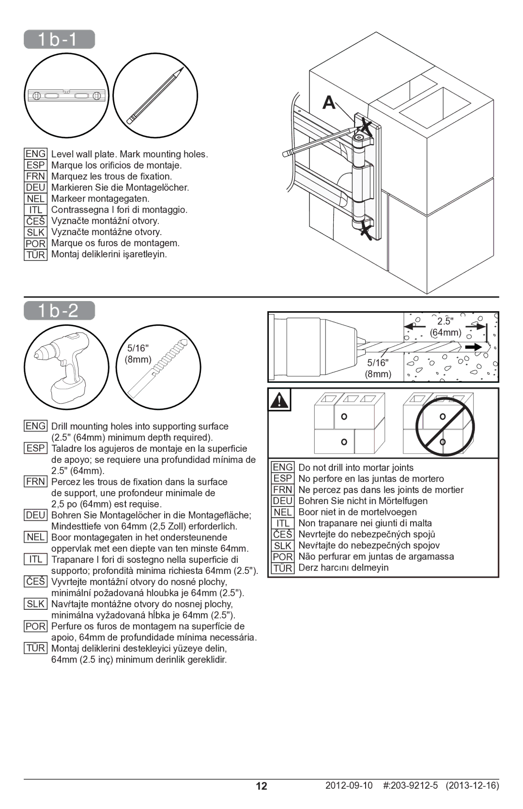 Peerless Industries SAL746 manual 1b-1, 1b-2 