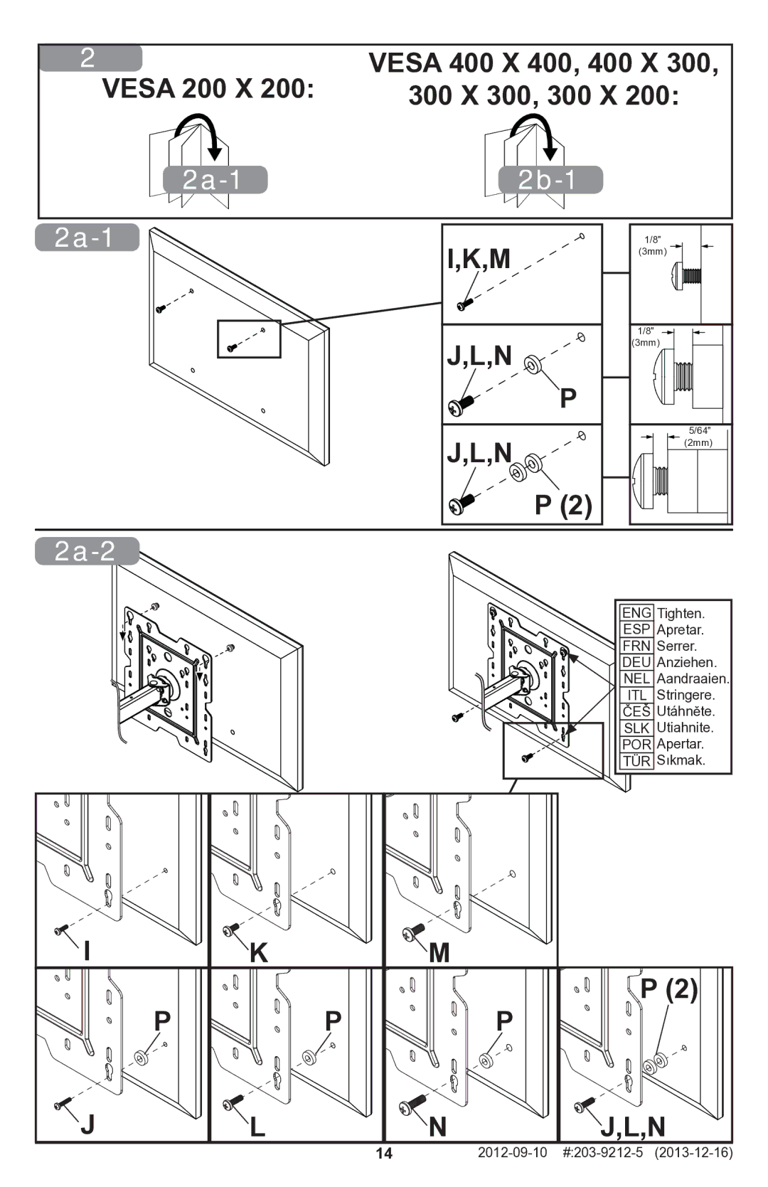 Peerless Industries SAL746 manual 2a-1, 2a-2 