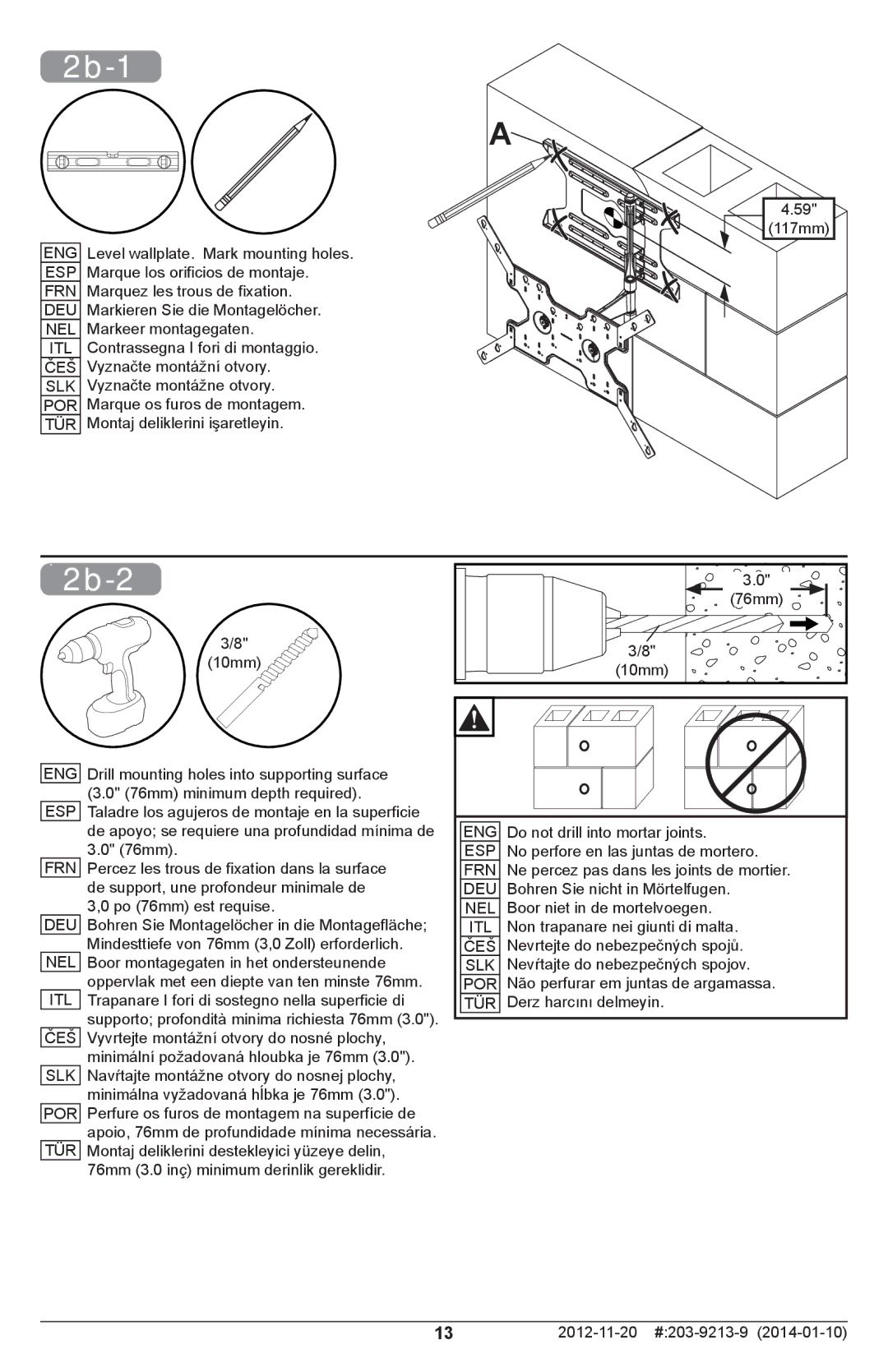 Peerless Industries SAL770 manual 2b-1, 2b-2 