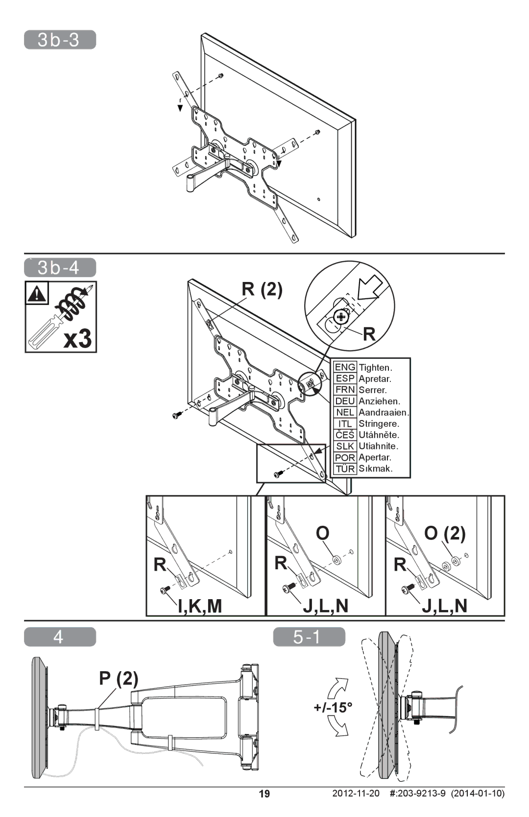 Peerless Industries SAL770 manual 3b-3, 3b-4 