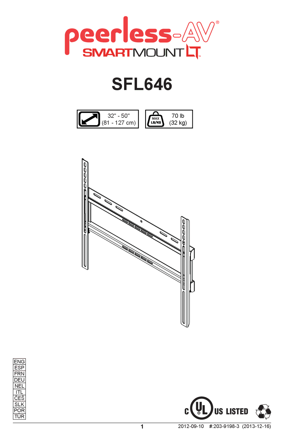 Peerless Industries SFL646 manual 