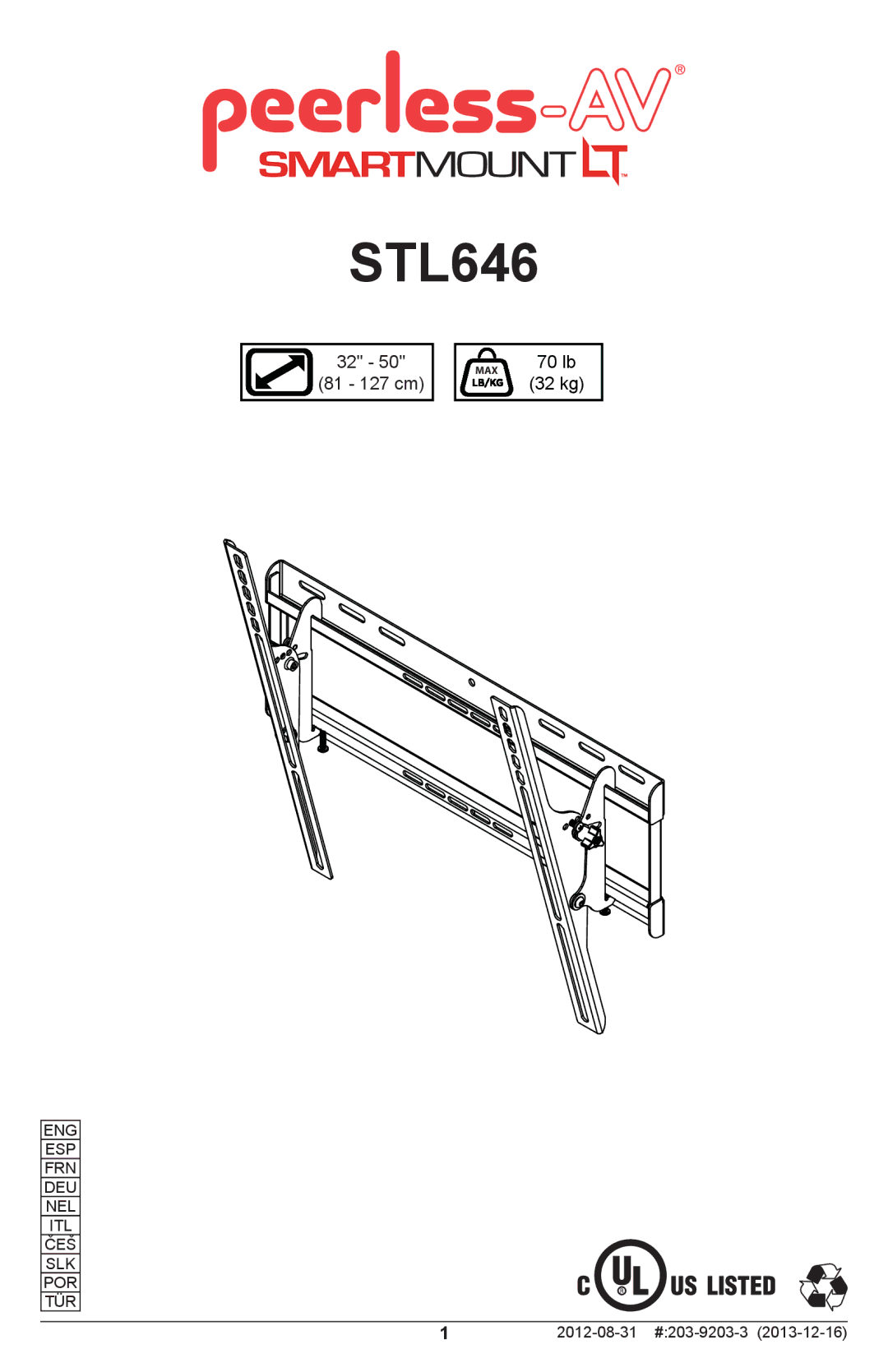 Peerless Industries STL646 manual 