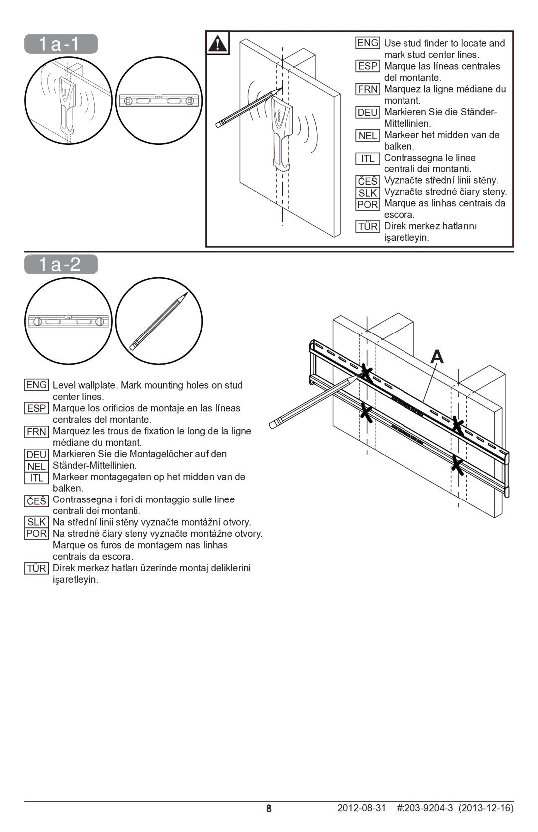 Peerless Industries STL670 manual 1a-1, 1a-2 