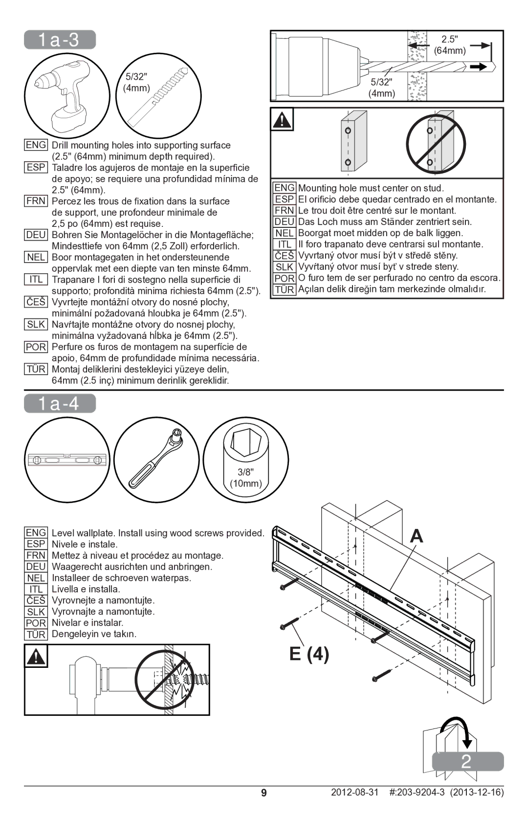 Peerless Industries STL670 manual 1a-3, 1a-4 