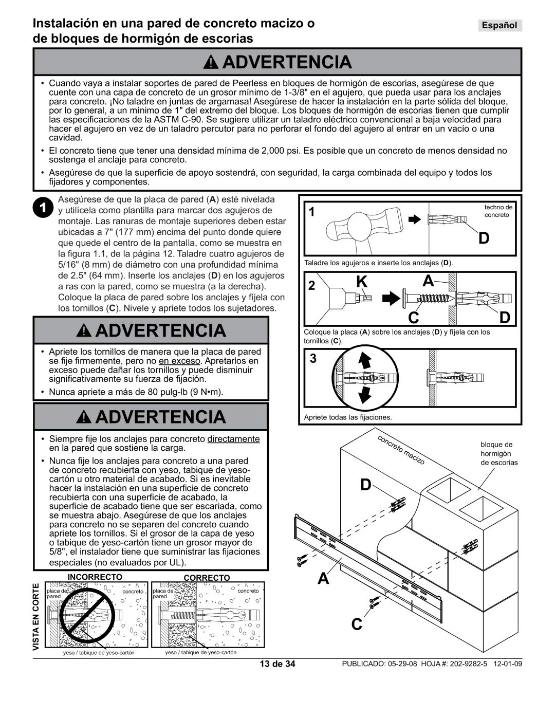 Peerless Industries SUF650P manual 13 de 