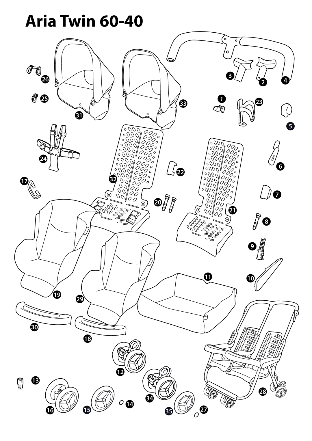 Peg-Perego 60-40 manual Aria Twin 