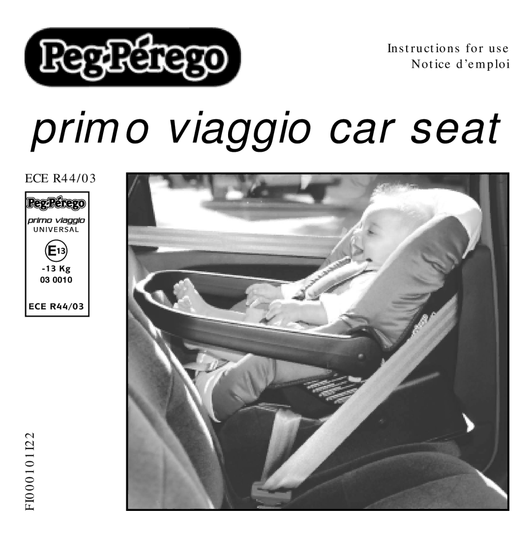 Peg-Perego ECE R44/03 manual Primo viaggio car seat 