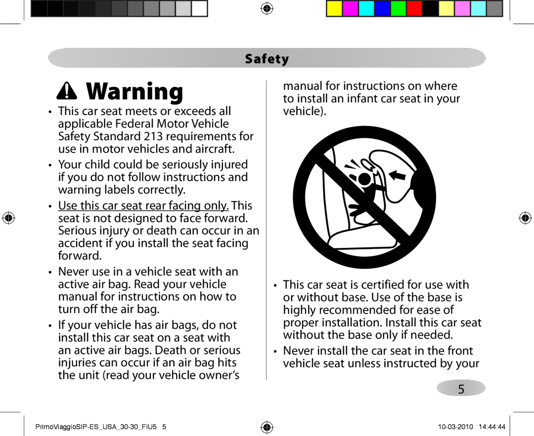 Peg-Perego ES 30.30 owner manual Safety 