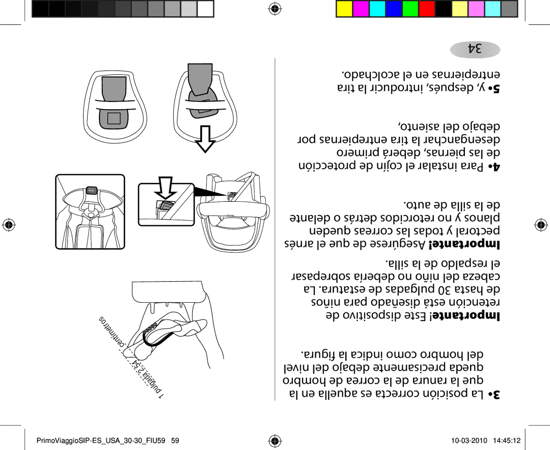 Peg-Perego ES 30.30 owner manual Centímetros Pulgada 