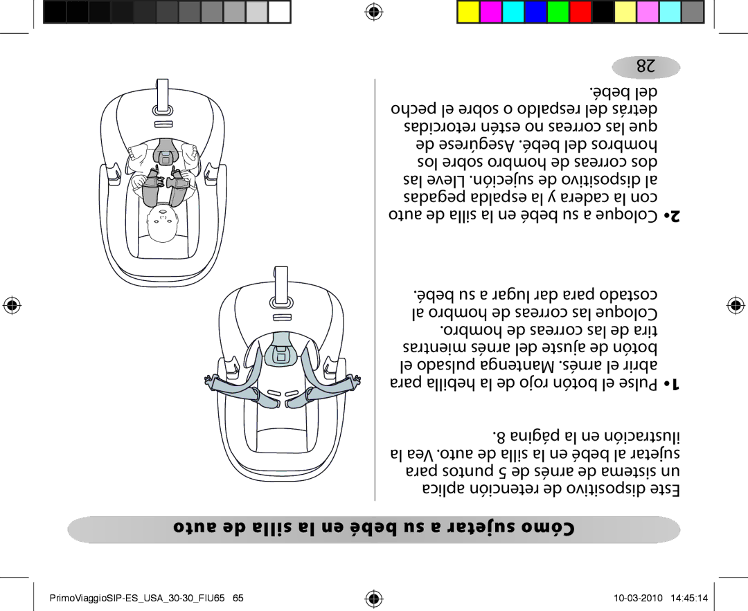 Peg-Perego ES 30.30 owner manual Auto de silla la en bebé su a sujetar Cómo 