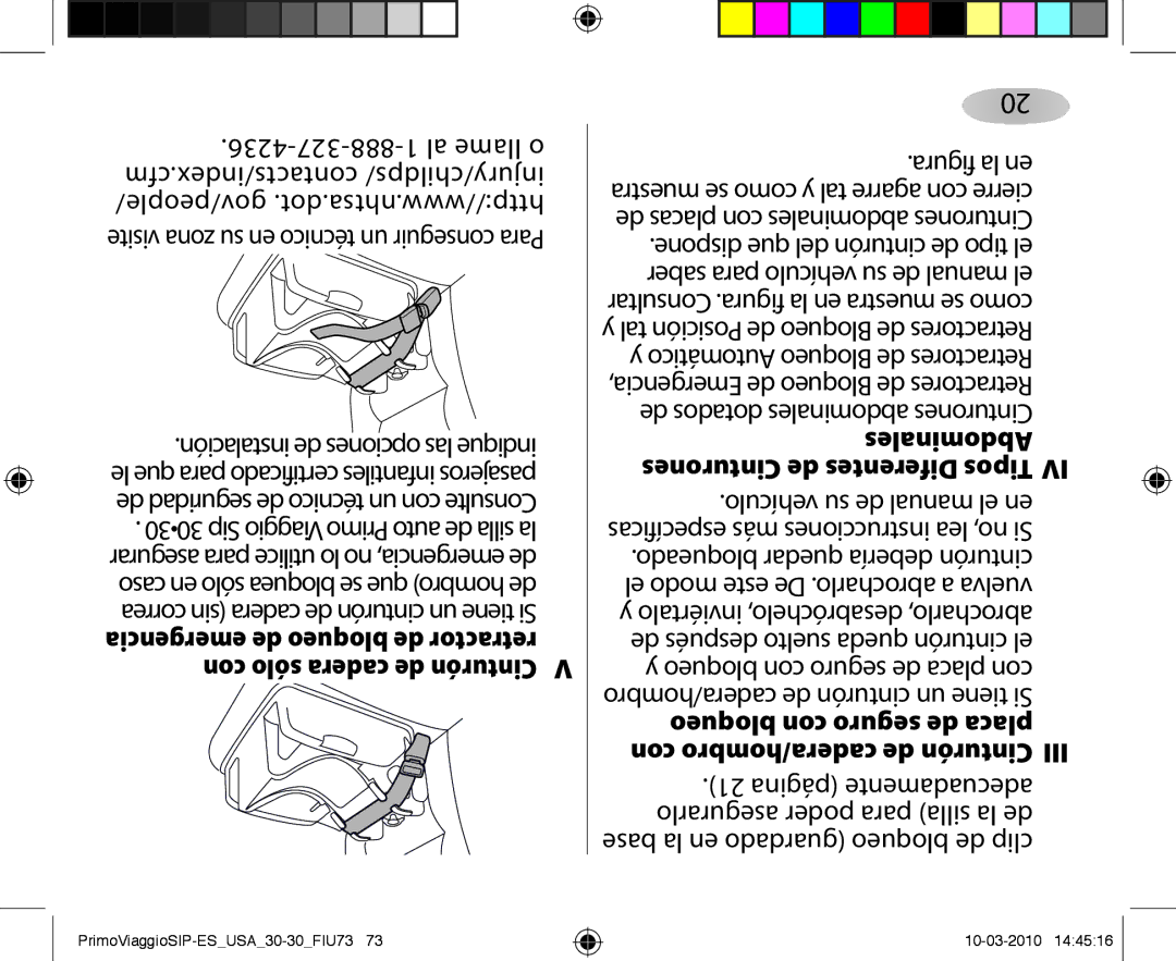 Peg-Perego ES 30.30 owner manual PrimoViaggioSIP-ESUSA30-30FIU73 10-03-2010 