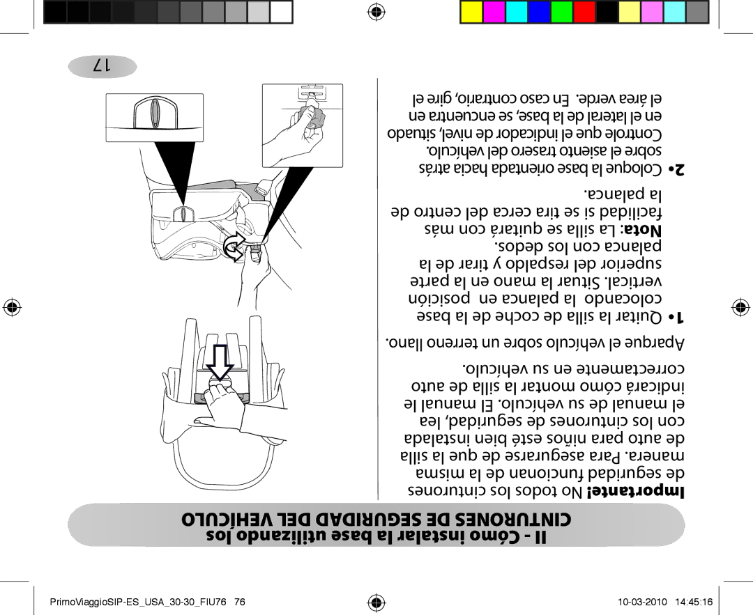 Peg-Perego ES 30.30 owner manual PrimoViaggioSIP-ESUSA30-30FIU76 10-03-2010 