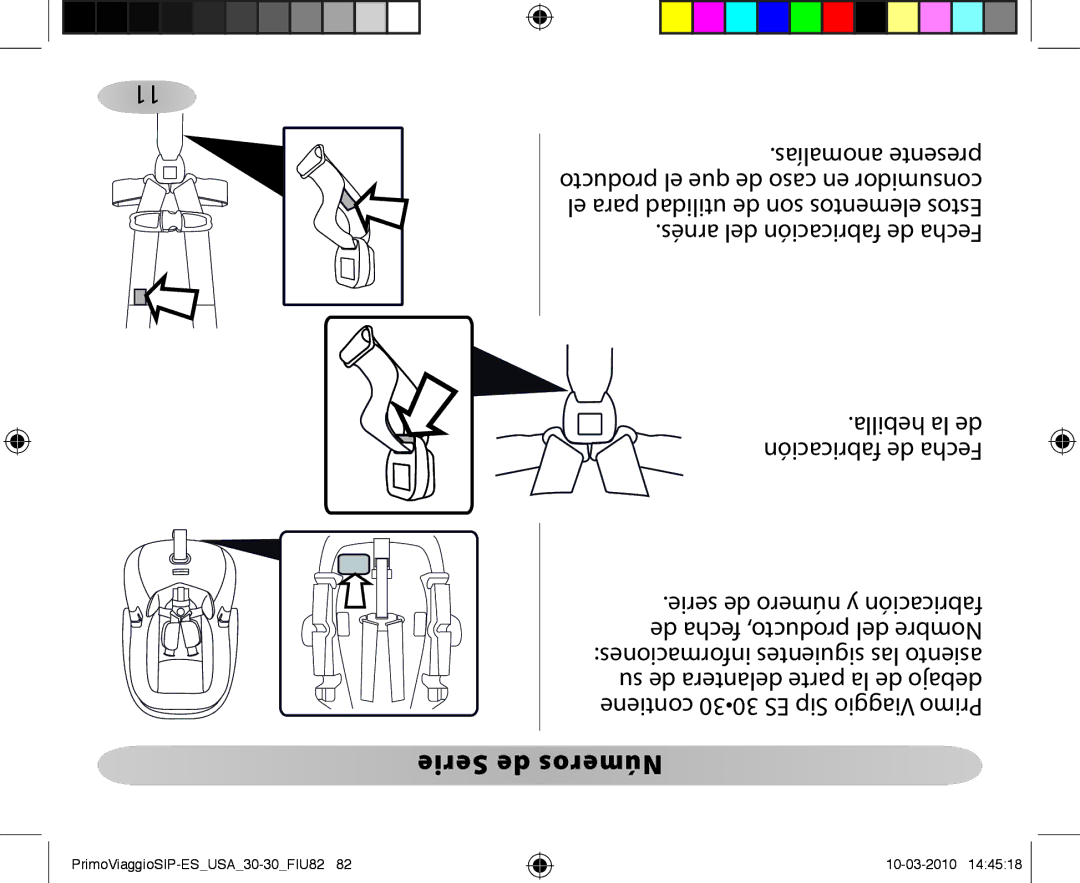 Peg-Perego ES 30.30 owner manual Serie de Números 