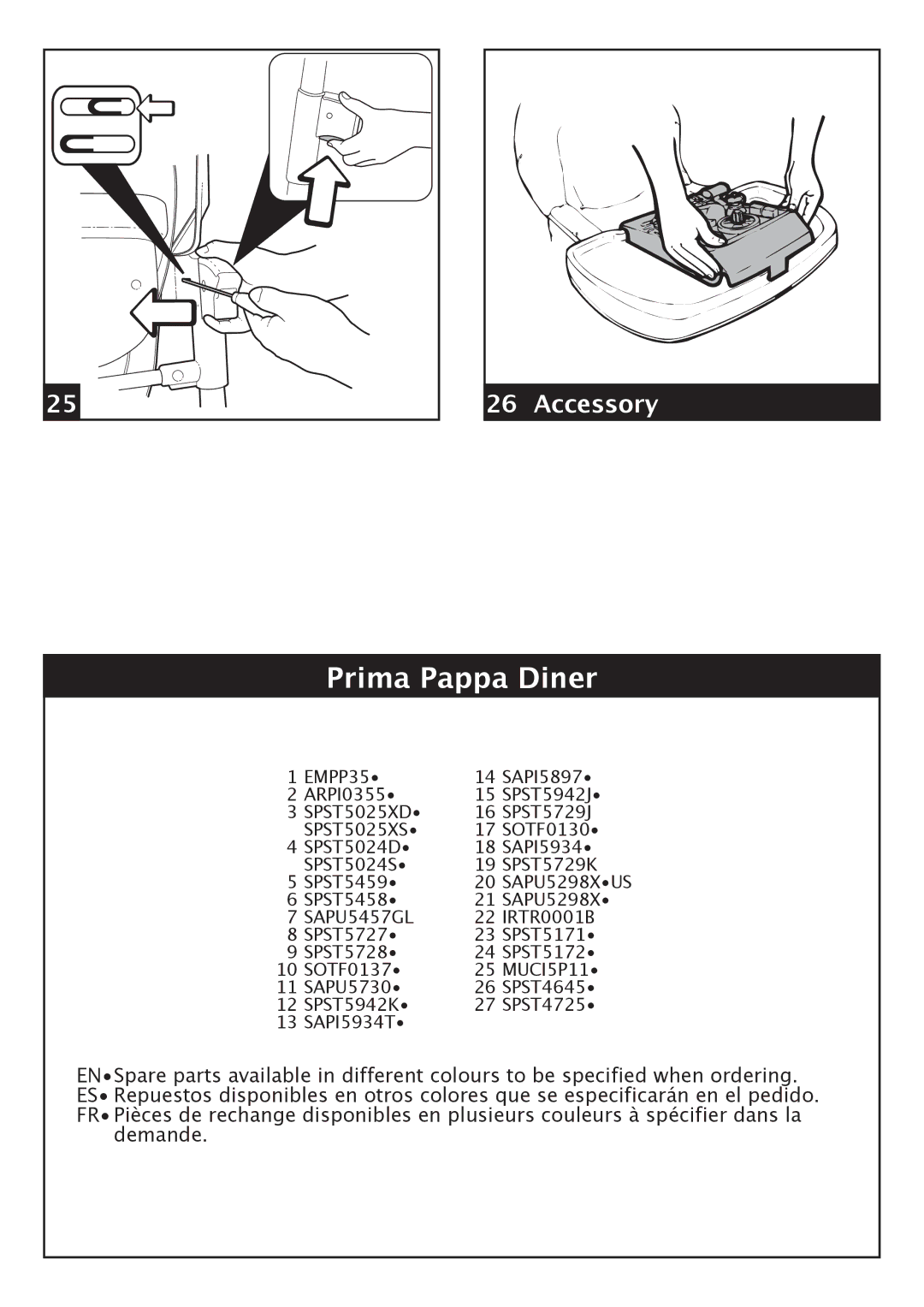 Peg-Perego FINA0601I60 manual Prima Pappa Diner 