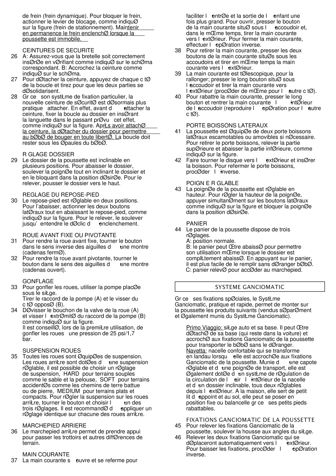 Peg-Perego GT3 manual Systeme Ganciomatic 