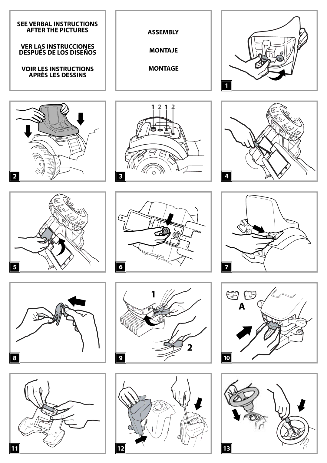 Peg-Perego IGED1061 6V manual See Verbal Instructions After the Pictures 