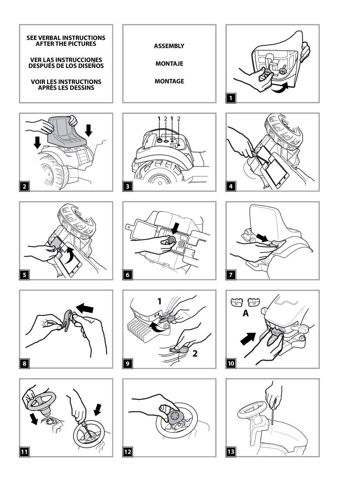 Peg-Perego IGED1068 manual See Verbal Instructions After the Pictures 