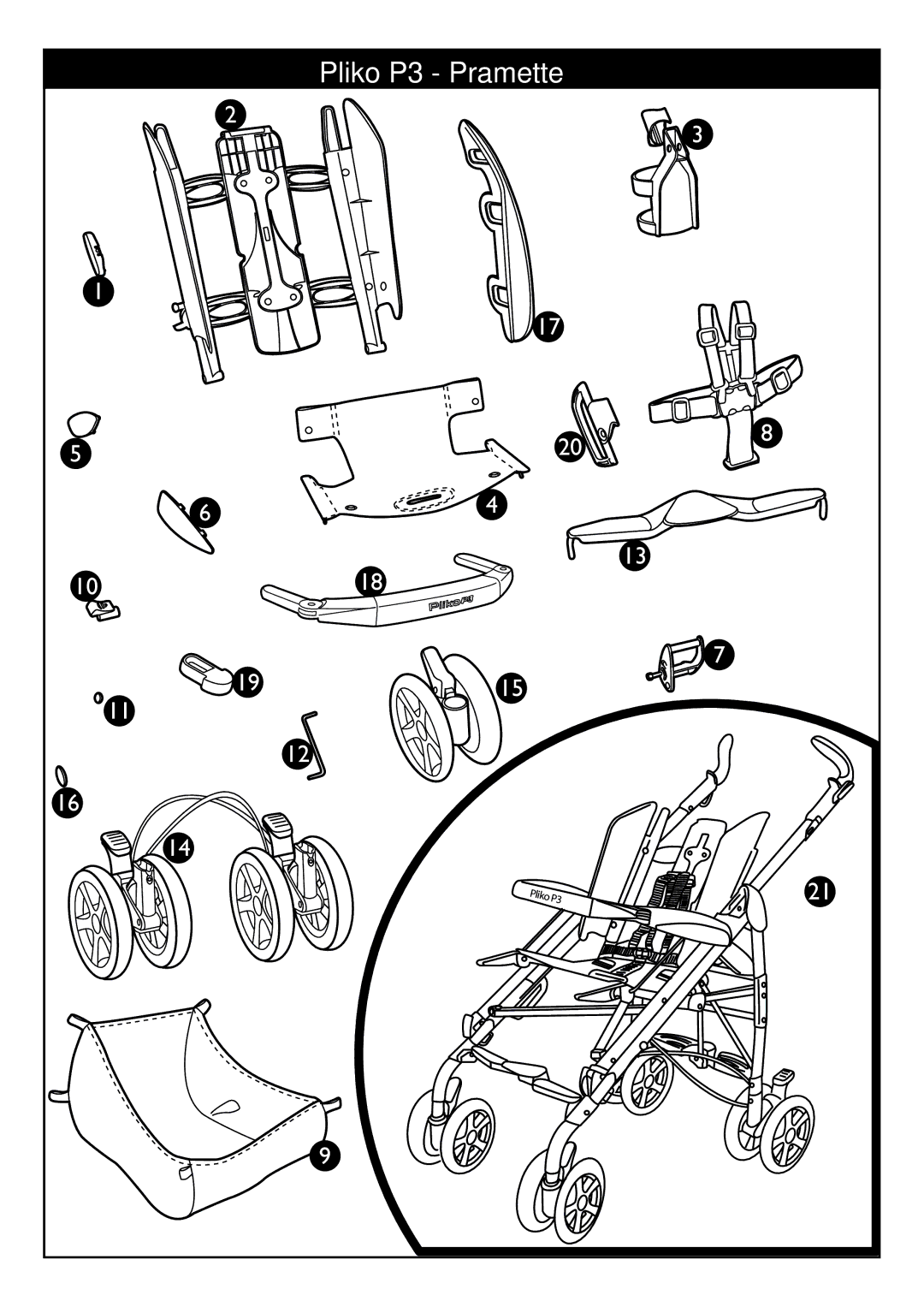 Peg-Perego manual Pliko P3 Pramette 