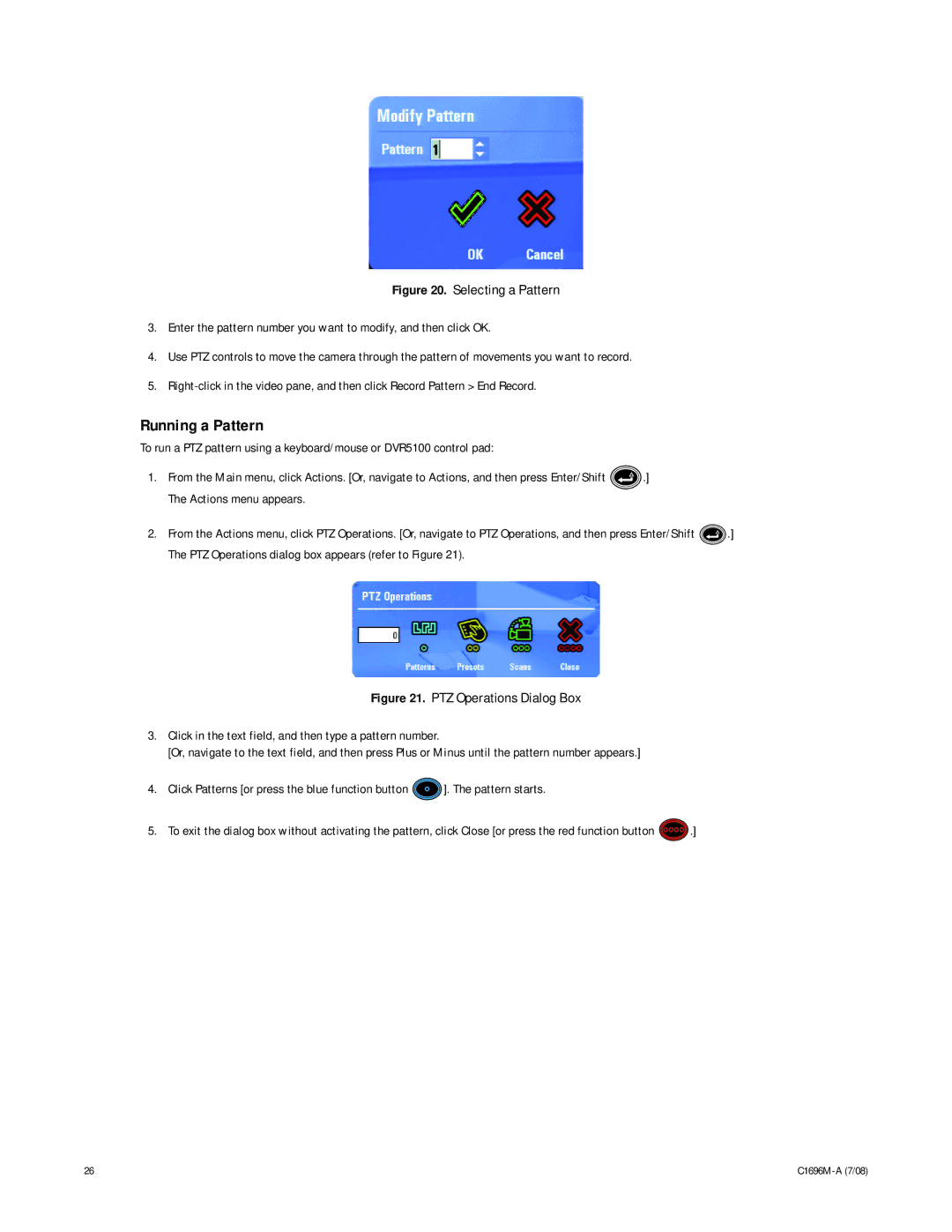 Pelco 2 C1696M-A (7/08) manual Running a Pattern 