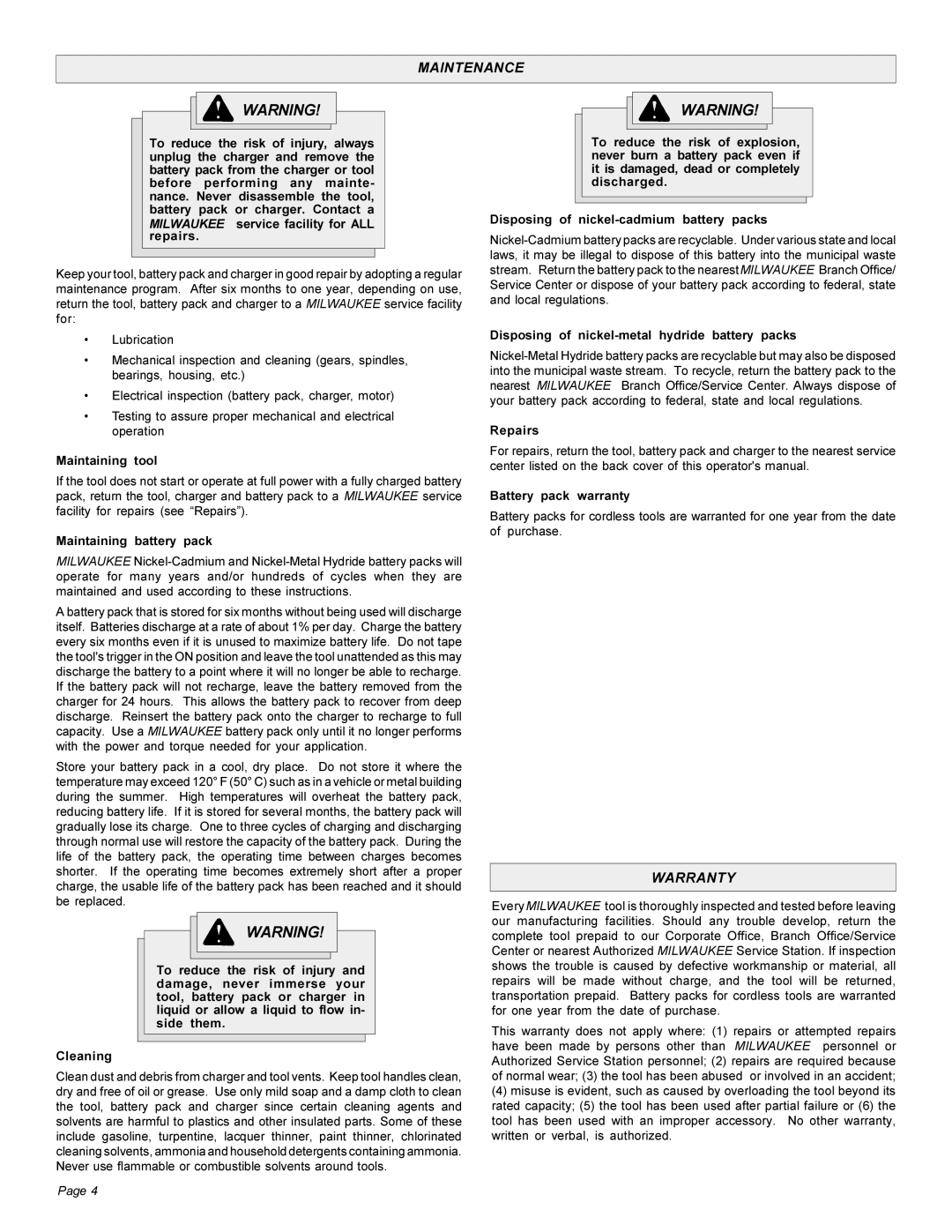 Pelco 48-59-0245 manual Maintenance, Warranty 