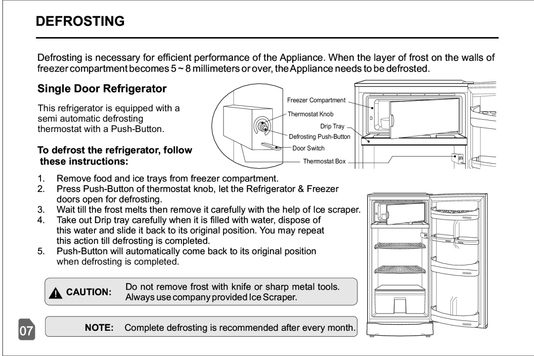 Pelco 6400, 20185, 2500JF, 6200, 2300JF, 20175, 6300, 2012, 20145JF, 2009, 20165, 2010 Defrosting, Single Door Refrigerator 