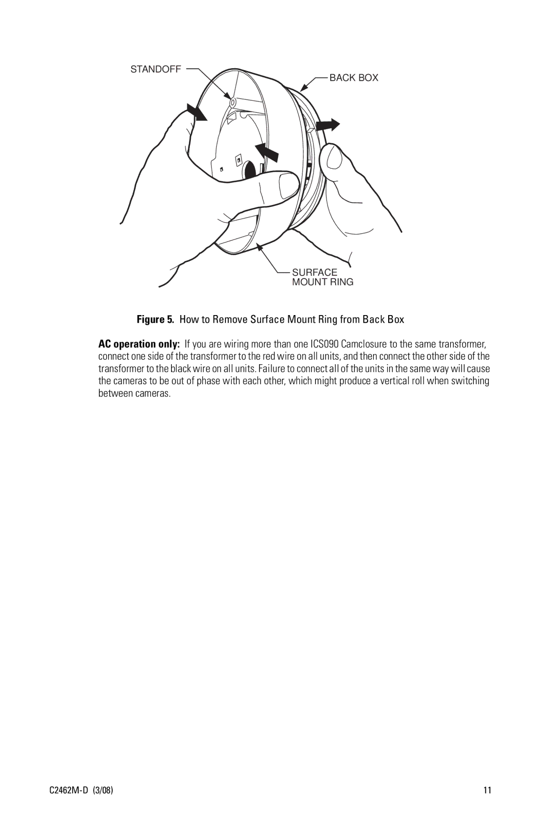 Pelco 90 manual How to Remove Surface Mount Ring from Back Box 