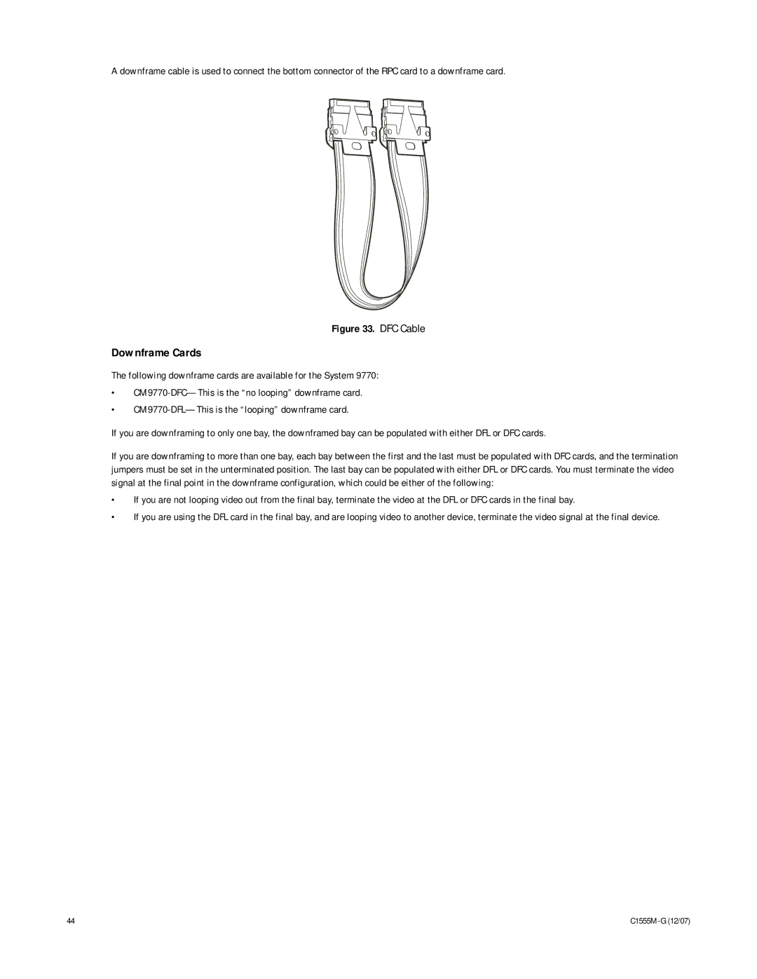 Pelco 9770 manual Downframe Cards 