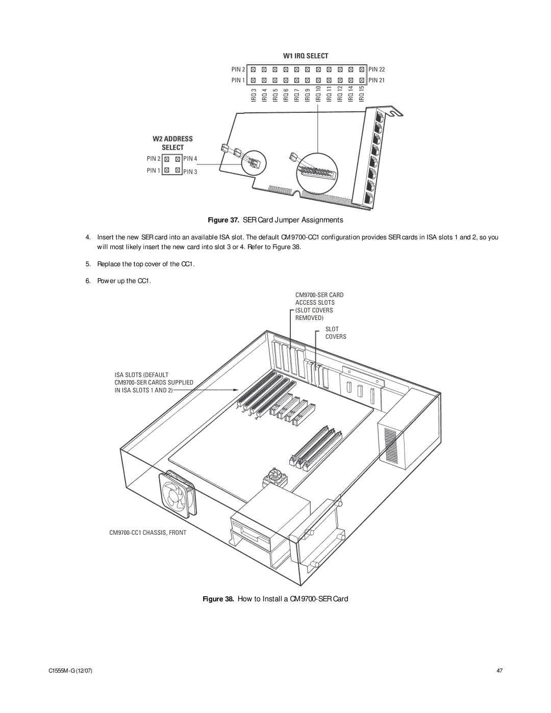 Pelco 9770 manual How to Install a CM9700-SER Card 