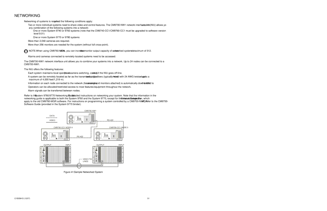 Pelco 9770 manual Networking, Sample Networked System 