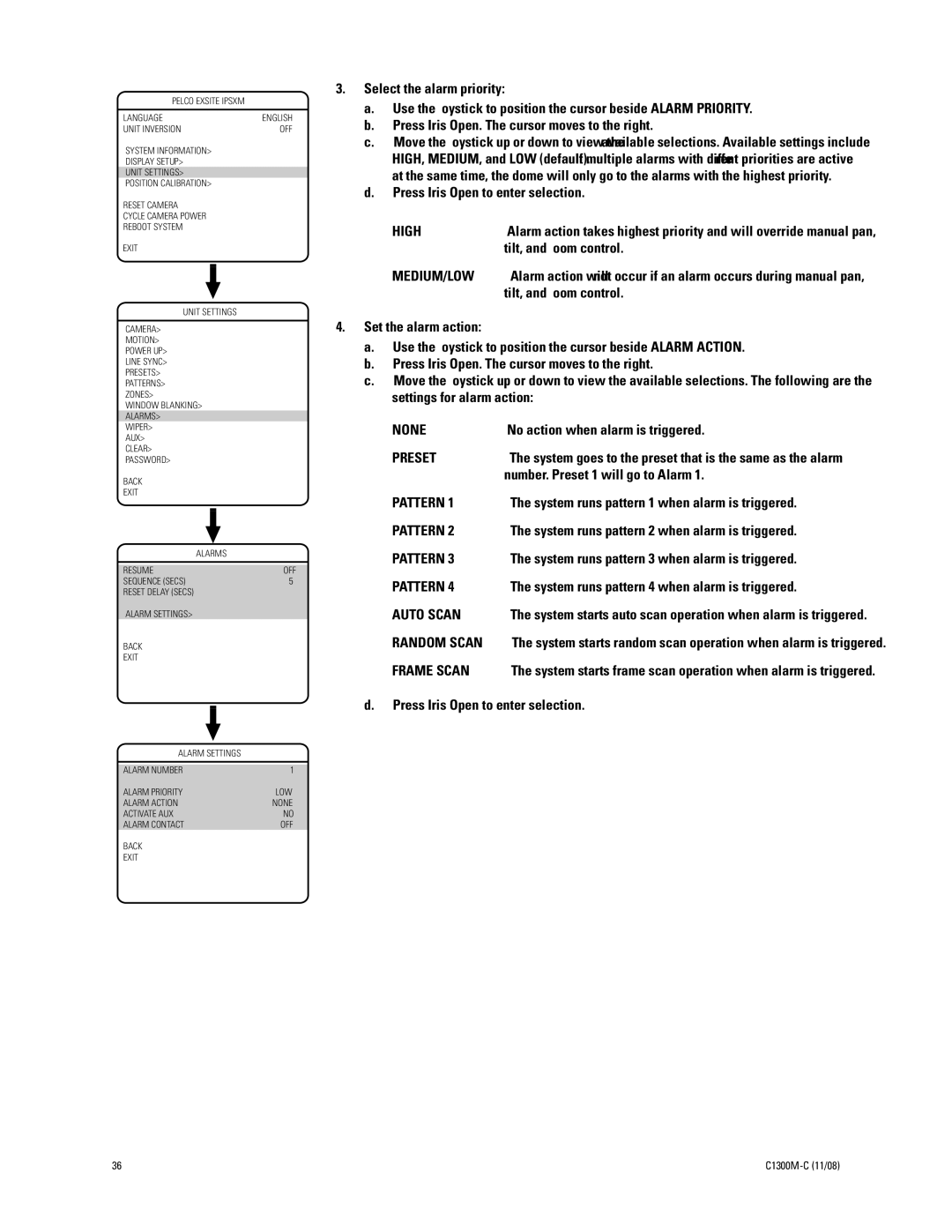 Pelco C1300M-C (11/08) manual Medium/Low 