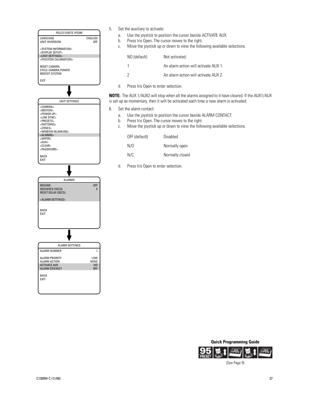 Pelco C1300M-C (11/08) manual Normally open 