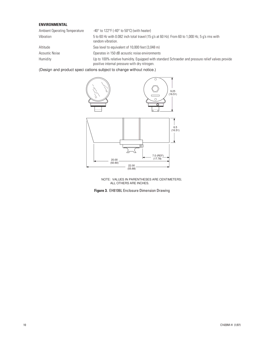 Pelco C1420M-H manual Environmental 